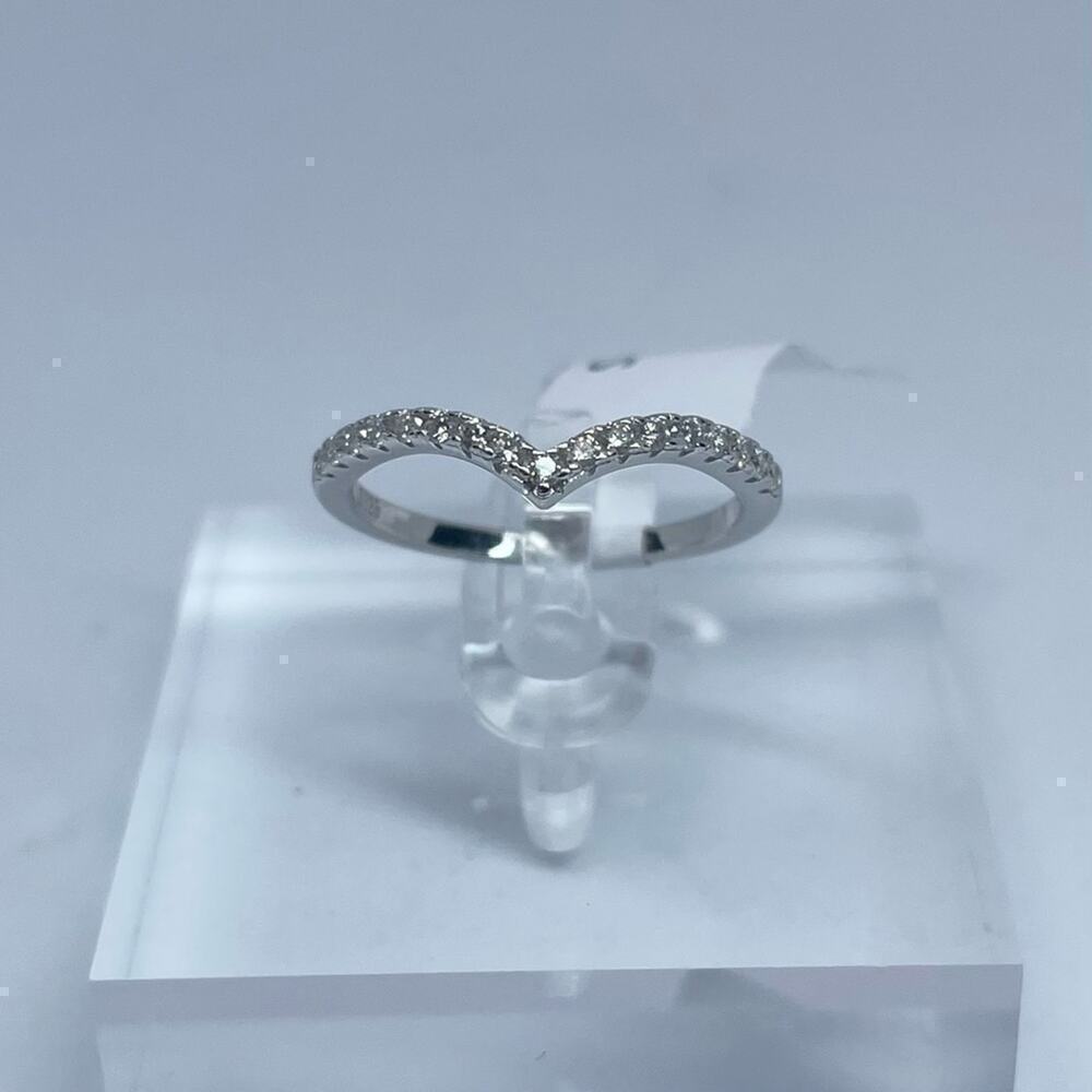 Moissanite Diamond V Band Anniversary Ring GRA Certified 925 18K Finish Size 8